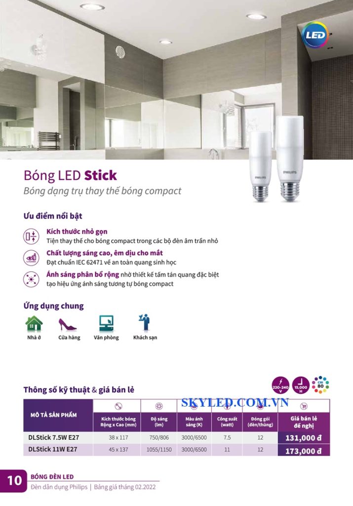 Catalogue Bảng giá đèn led Philips tháng 2 2022 10