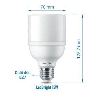 Đèn led bulb Bright E27 Philips 5 led bright philips 15w