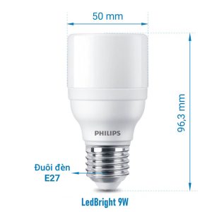 Đèn led bulb Bright E27 Philips 8 led bright philips 9w